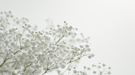 Gypsophila sprigs on white background white flowers blossom - Powered by Adobe