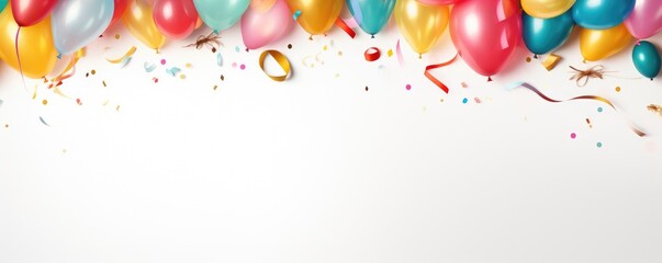 Birthday background theme with balloons and free space for your text.