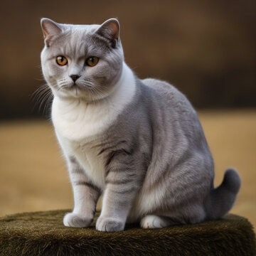 The Scottish Fold cat poses for a photo