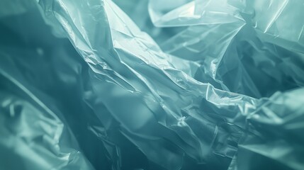An extreme close-up of a plastic bag corner, where the wrinkles converge, creating a unique pattern against a blurred background. 8k