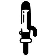 Fototapeta premium Curling Iron glyph and line vector illustration