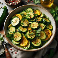 Zucchini: Vielseitige Zucchini: Leichte und leckere Sommerküche - obrazy, fototapety, plakaty