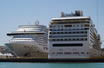 Modern cruise ship cruiseship liner maintenance repair modernization refurbishment overhaul dry...