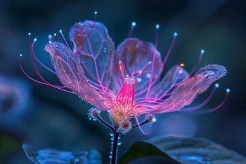 a stunning vibrant bioluminescent flower