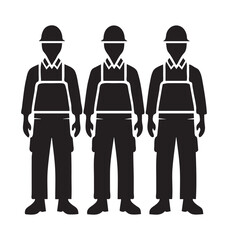 Silhouette set of worker