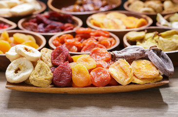 plate of various dried fruits