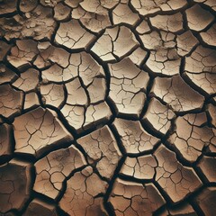 Cracked and dry dirt floor texture background. 