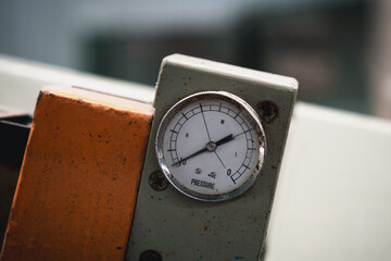 Close up Pressure gauge for measuring instruments for pressure control.