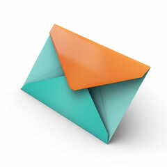 icon of an envelope, teal and orange aestethic, isolated subject сreated with Generative Ai