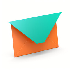 icon of an envelope, teal and orange aestethic, isolated subject сreated with Generative Ai