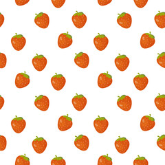 Seamless pattern,ripe red strawberry, vector. For wrapping paper, fabric, background