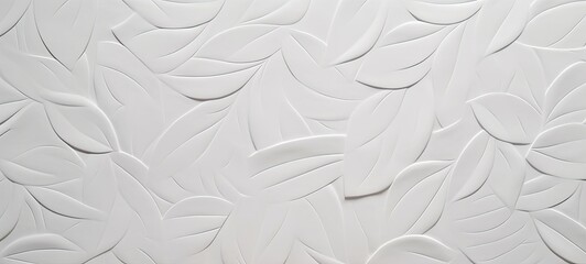 White wall texture with leaves and curves