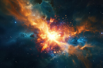 view of a distant supernova explosion. - obrazy, fototapety, plakaty