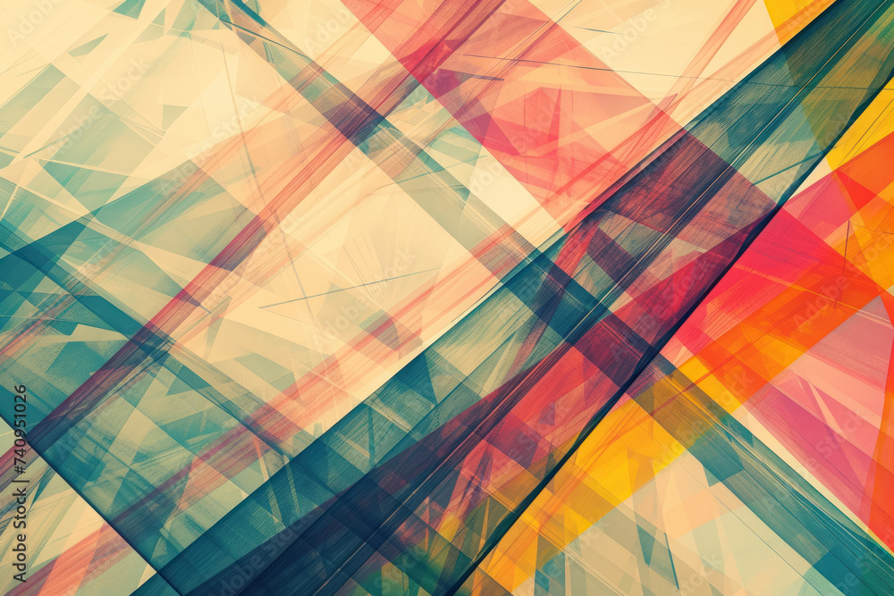 Poster geometric pattern consisting of a multitude of lines in various directions