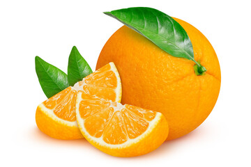 Oranges on an isolated white background.