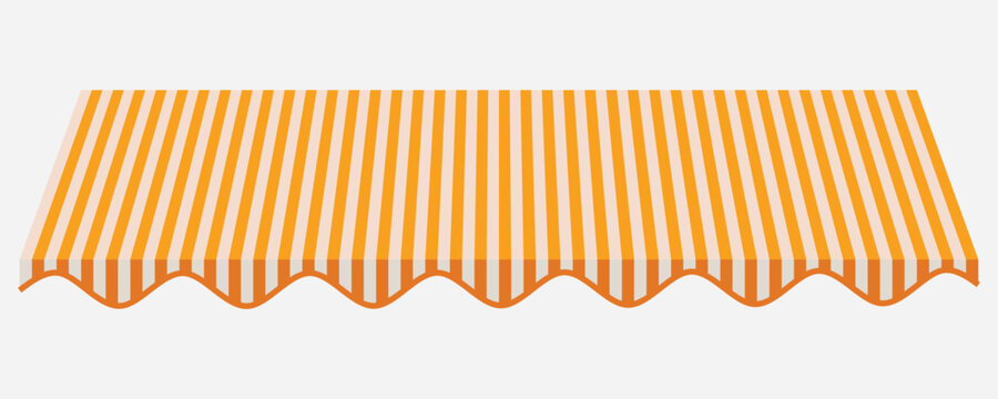 Vector set of awning striped canopy for making store front, decorate poster or template.