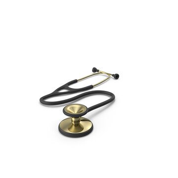 Black and Gold Stethoscope PNG