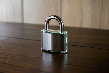 Glass and steel plated lock symbolizing poor security concepts