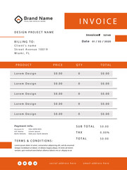 Creative modern exclusive invoice or bill payment receipt concept