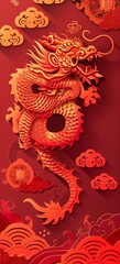 Dragon,The paper cutting. The Chinese Zodiac.