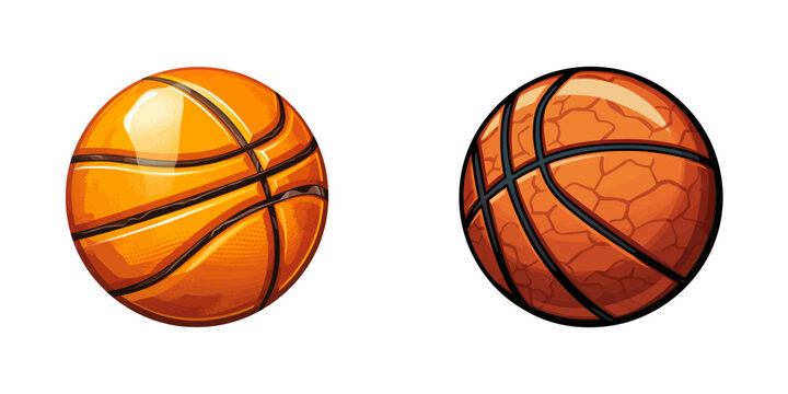 Cartoon Basketball Ball. Vector Illustration