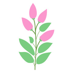 Decorative flower. Floral plant element for beautiful design. Simple form. Vector drawing.