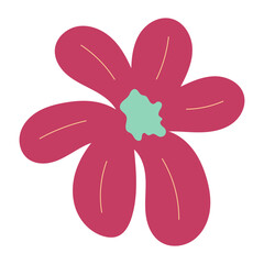 Flat flower bud element for beautiful design. Simple form. Vector drawing.