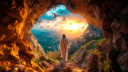 Deurstickers Resurrected Horizon: Jesus at the Sepulcher © MR.PLAY