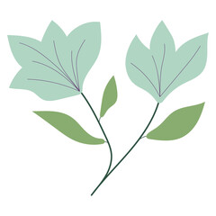 Decorative flower. Floral plant element for beautiful design. Simple form. Vector drawing.