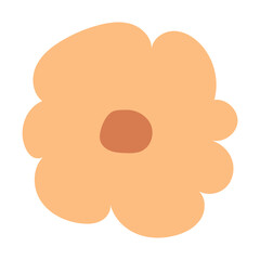 Flat flower bud element for beautiful design. Simple form. Vector drawing.