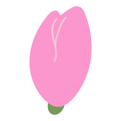 Flat flower bud element for beautiful design. Simple form. Vector drawing.