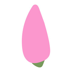 Flat flower bud element for beautiful design. Simple form. Vector drawing.