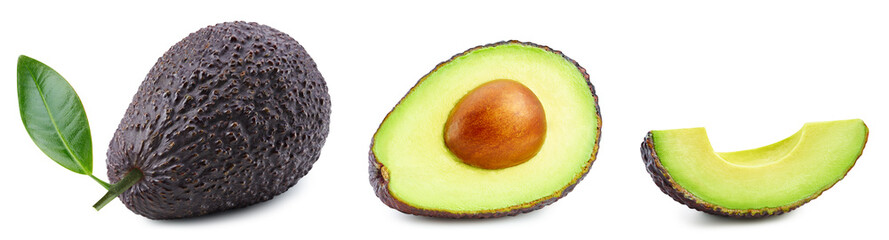 Isolated avocado with leaf