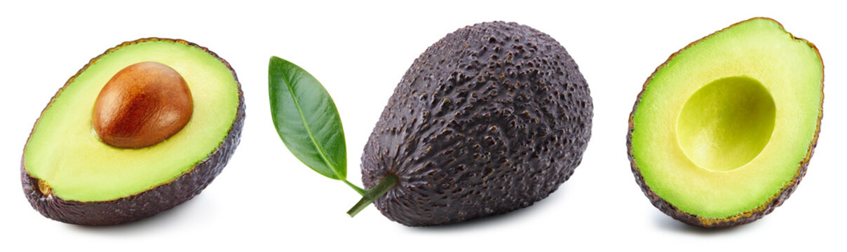 Isolated avocado with leaf