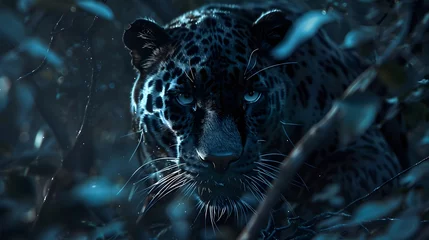 Tuinposter Majestic Panther in habitat. Dangerous animal.  © Ziyan