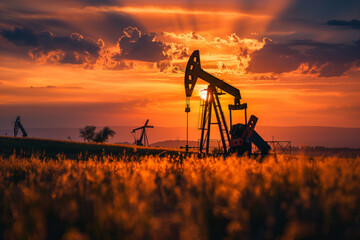 Naklejka premium Pump jack oil