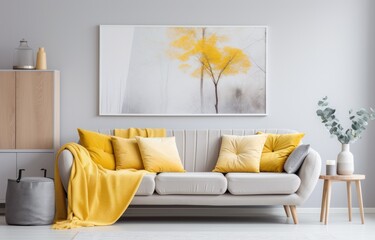 white and yellow bedroom