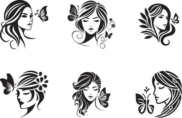 Beautiful woman silhouette vector Vector Illustration for print and website