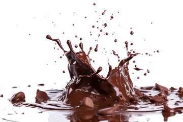 Dark Chocolate Chocolate splash isolated on transparent background.