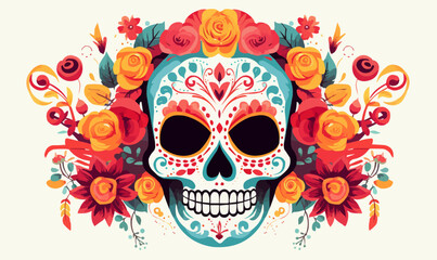 Day of the Dead vector flat minimalistic isolated vector style illustration