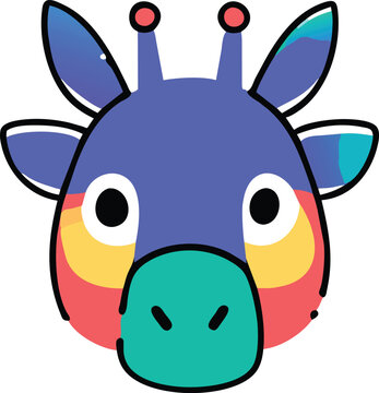 Giraffe dodle illustration