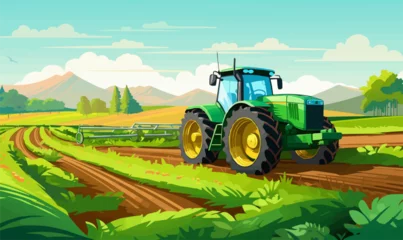 Gordijnen harvesting crops vector flat minimalistic isolated illustration © Влада Яковенко
