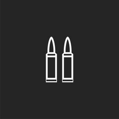  Bullets icon  isolated on black background