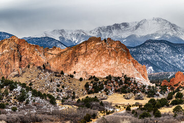 Storm Clouds over Pikes Peak and the Garden of the Gods