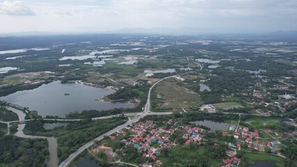 Aerial View of The Abandoned Tin Mines of Kampar, Perak Malaysia