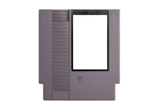 a retro game cartridge with blank label isolated