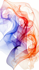 Abstract Colorful Smoke Swirls on White Background


