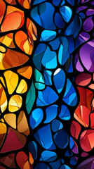 Abstract Colorful Mosaic Background with Stained Glass Effect

