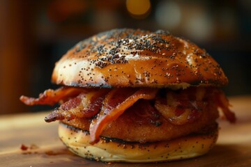 Bacon and Cheese Sandwich on a Bun