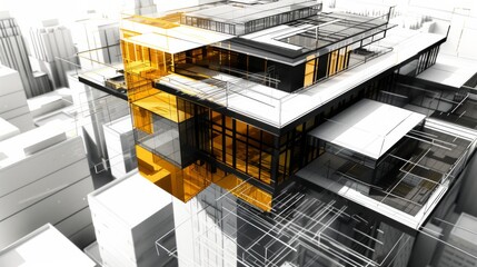 Sketch idea, drawing of skyscraper, more renders and similar images in portfolio.